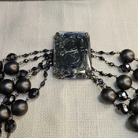 Giorgio Armani Black Multi-Strand Necklace
